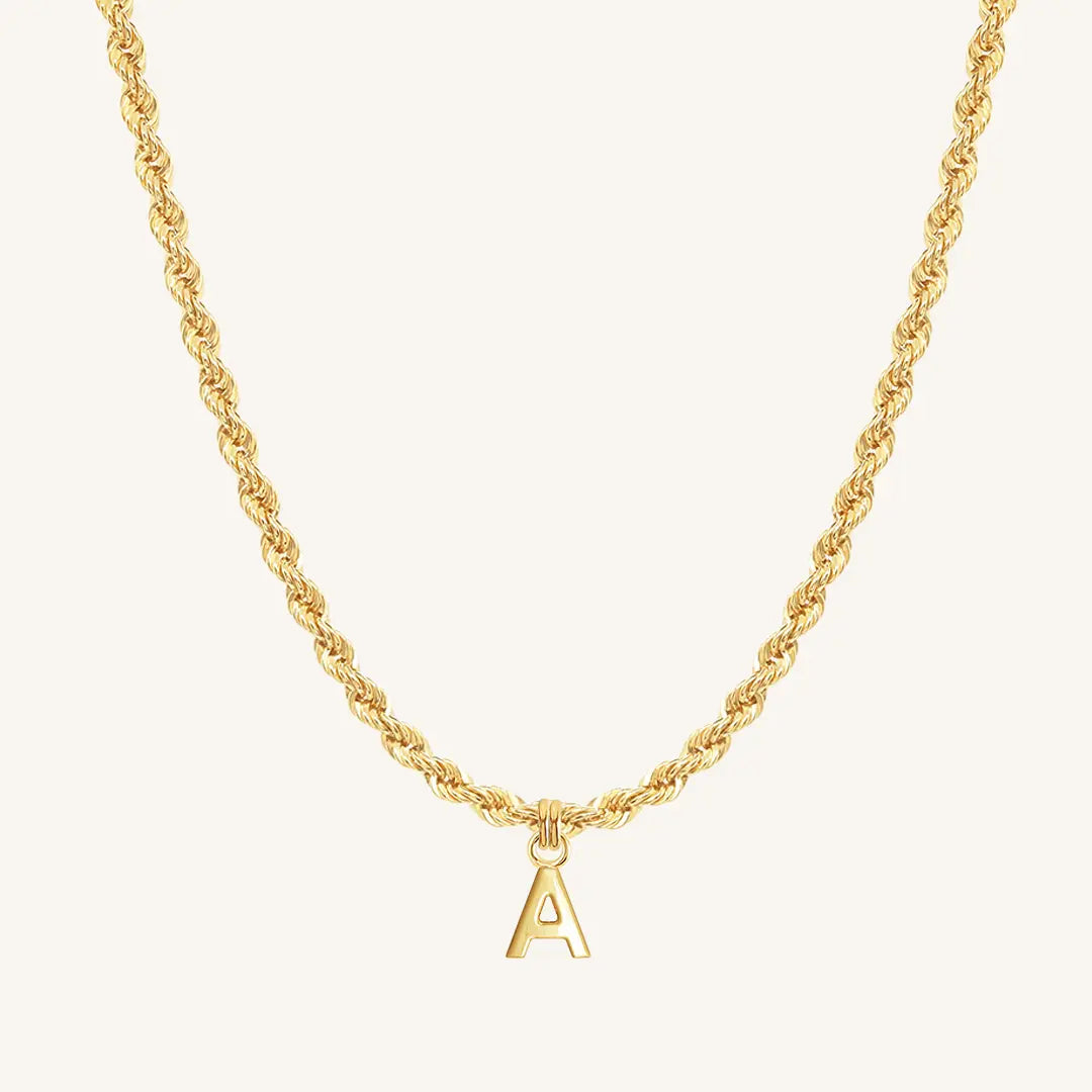 Rope chain with 2024 letter pendant