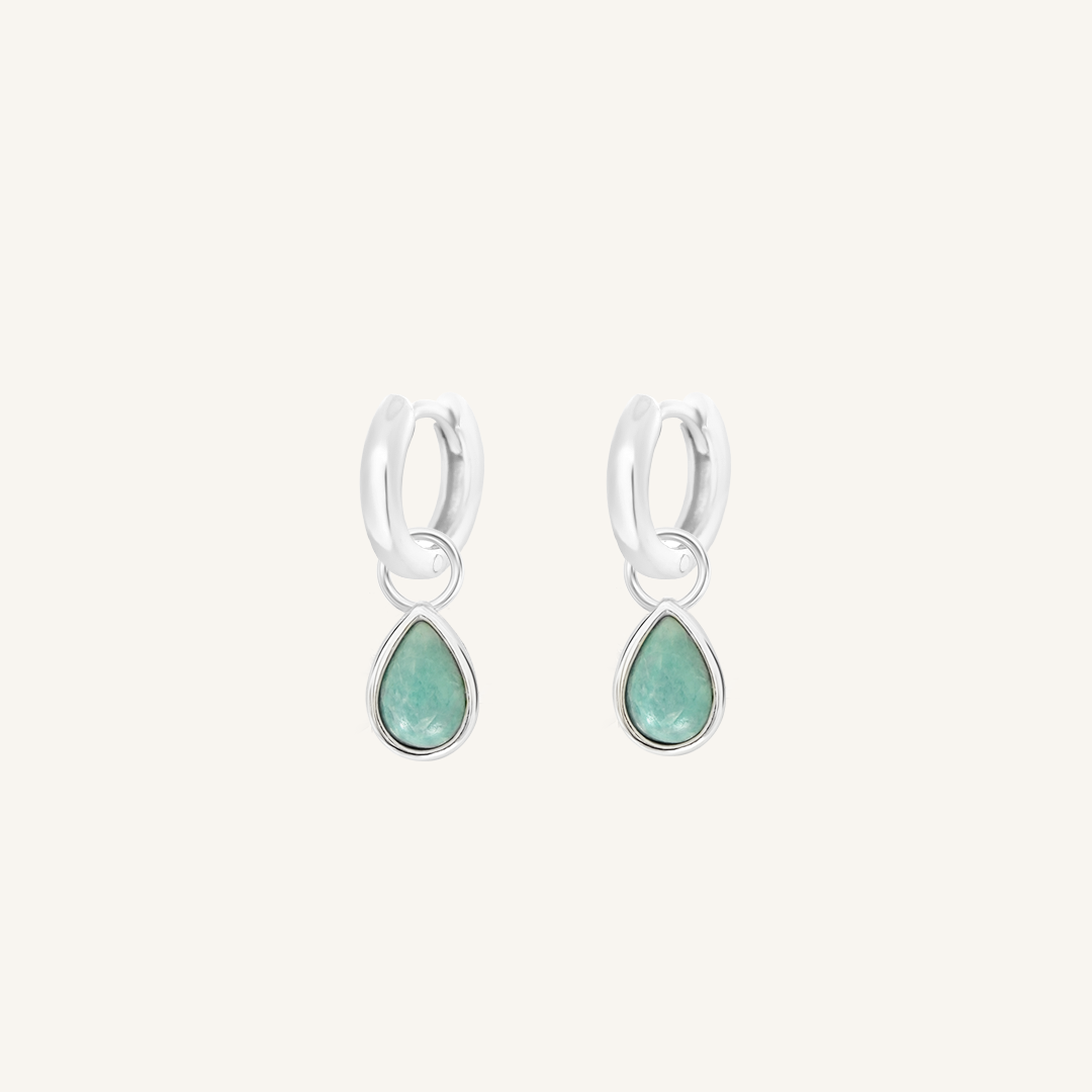 Amazonite Trove Charm Hoops