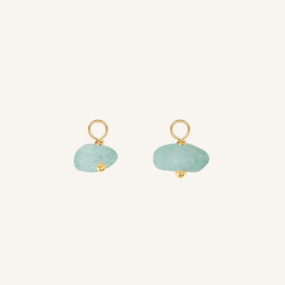 Amazonite Chip Hoop Charm - Stone of Courage (Set of 2)