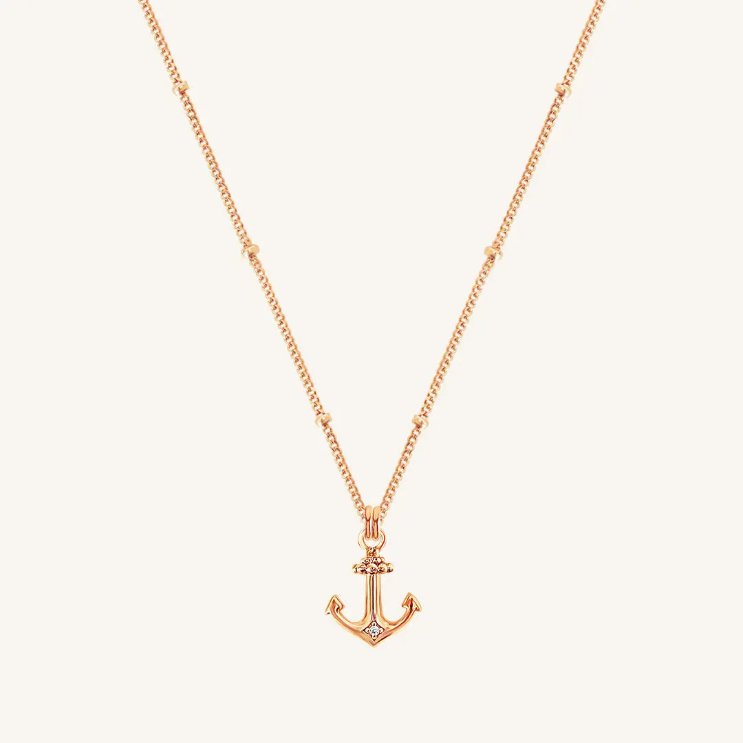 Anchor necklace white deals gold