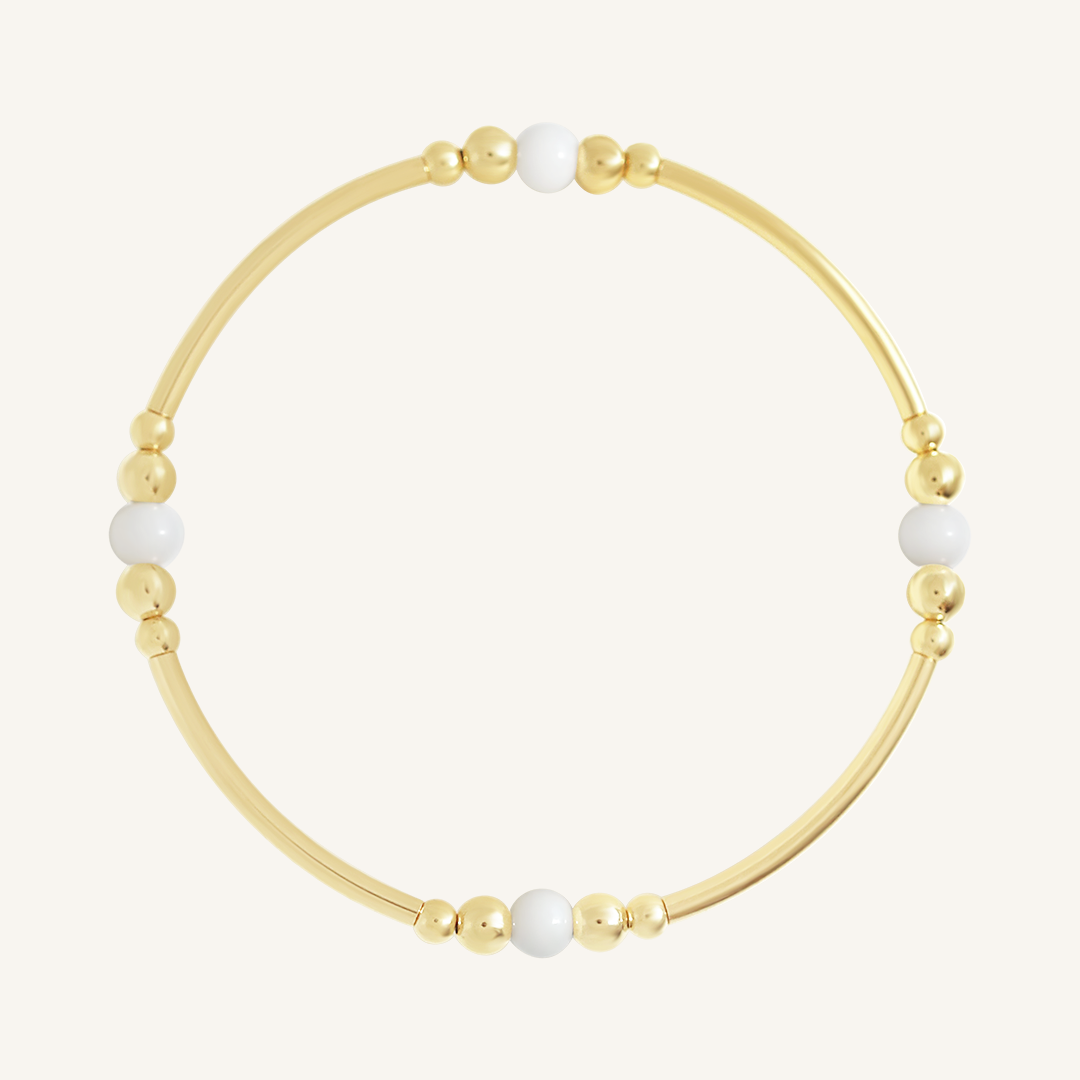 White Agate Ava Bracelet - Stone of Resilience