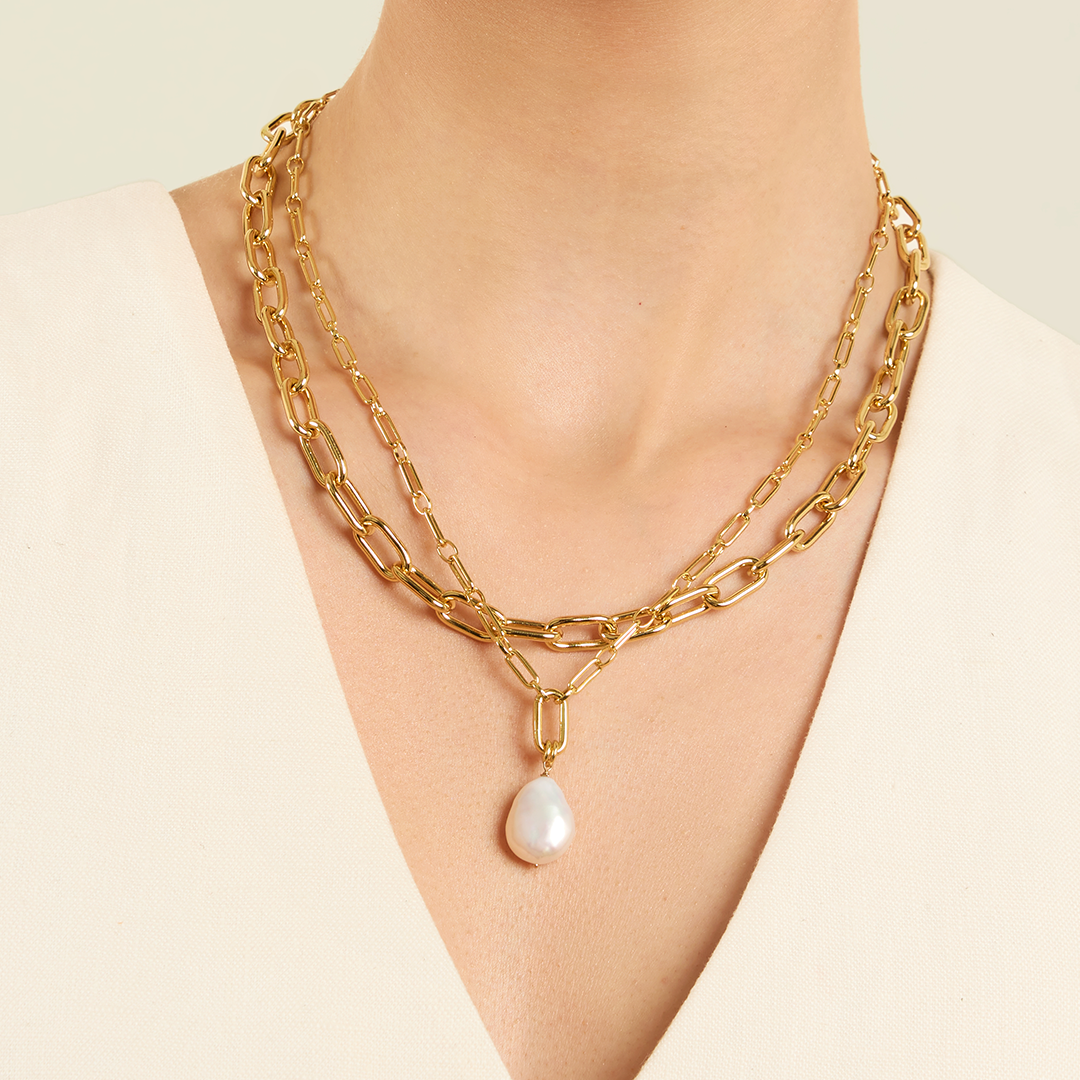 Capri Pearl Charm Necklace