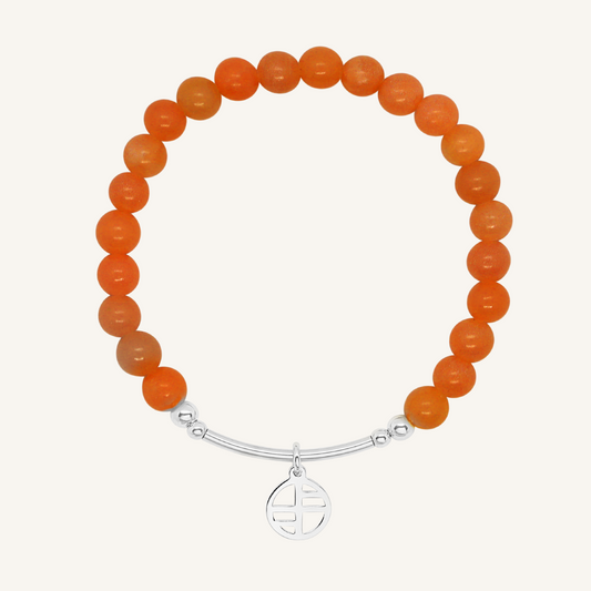 Orange Jade Charm Bracelet - Stone of Harmony