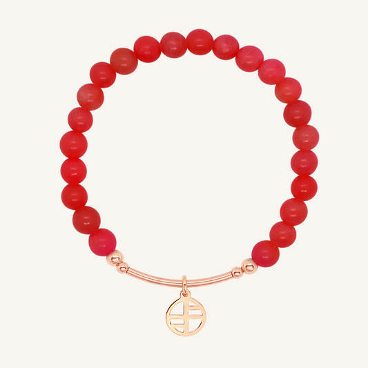Red Jade Charm Bracelet - Stone of Harmony