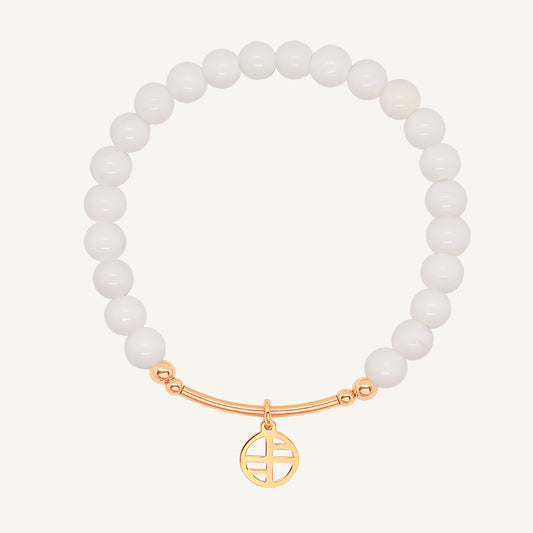 White Agate Charm Bracelet - Stone of Resilience