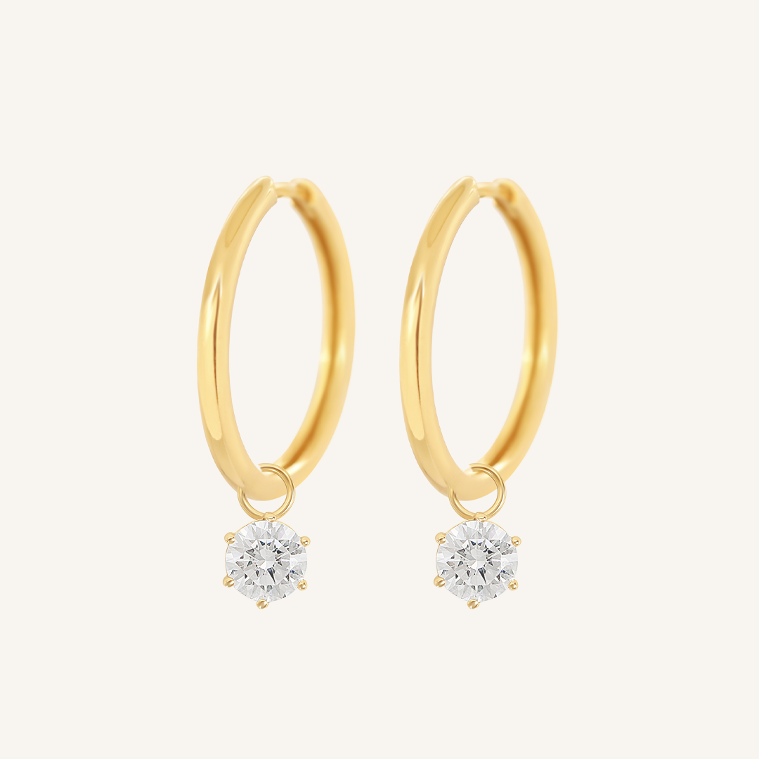 Grace Charm Hoops