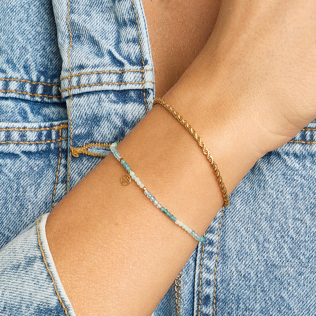 Blue Apatite Hue Bracelet - Stone of Manifestation