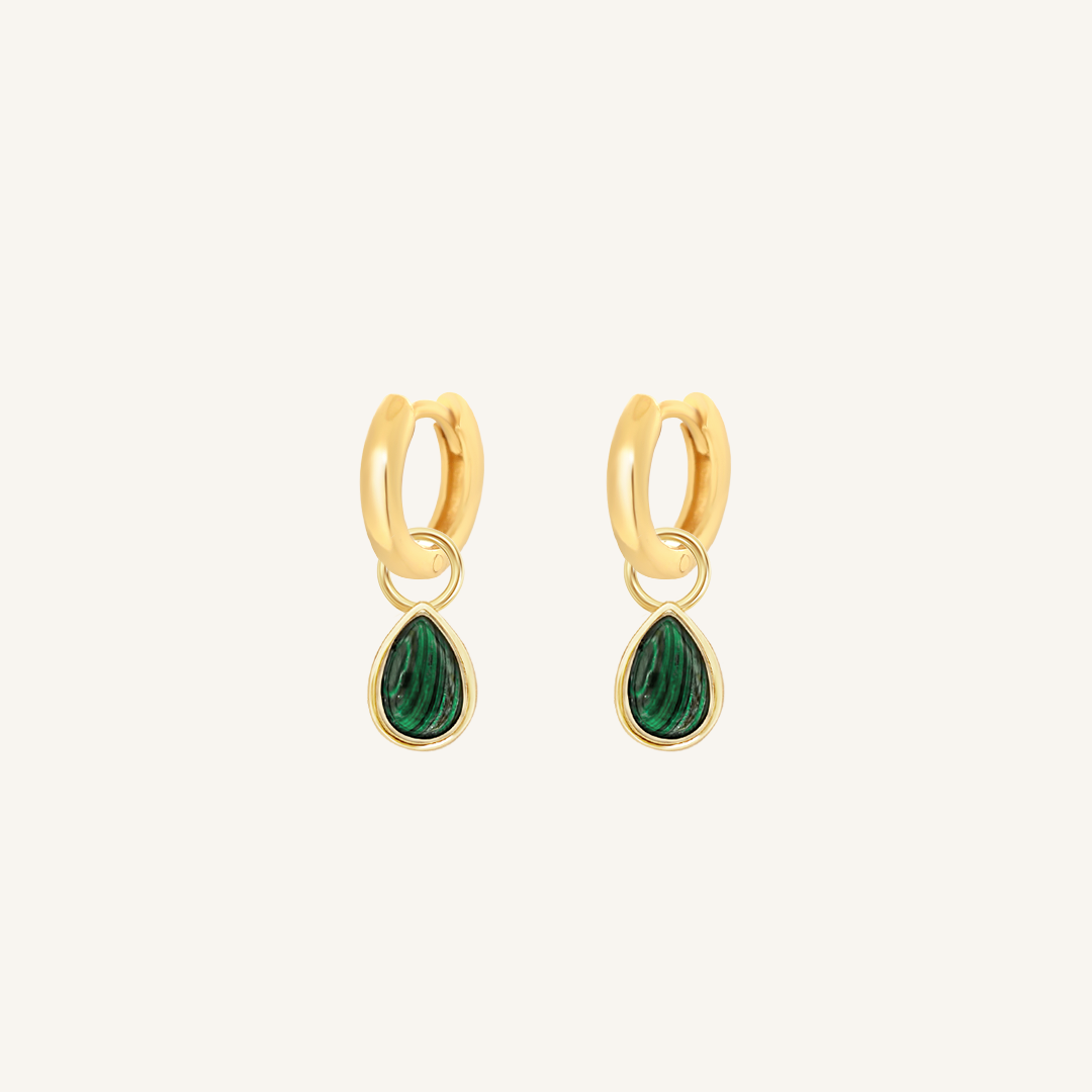 Malachite Trove Charm Hoops