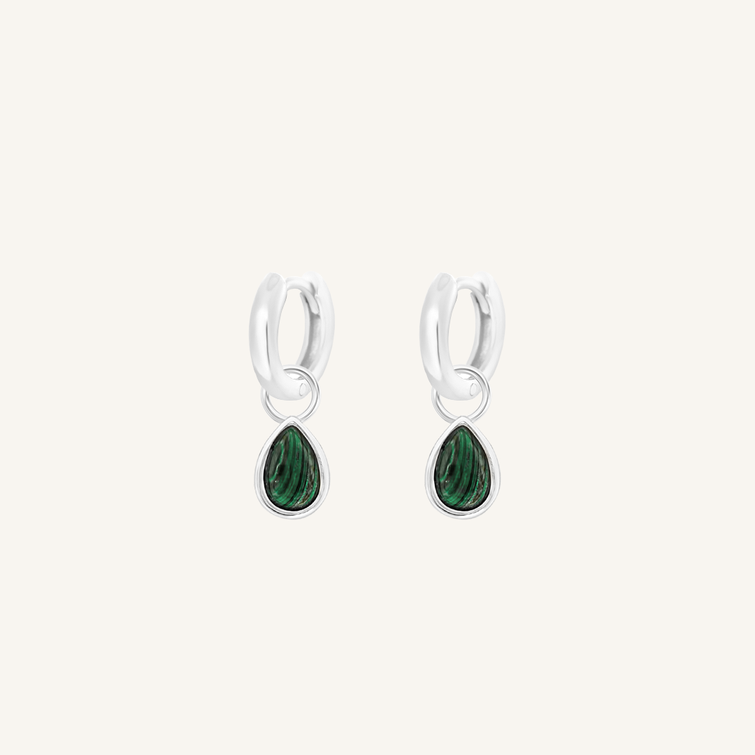 Malachite Trove Charm Hoops