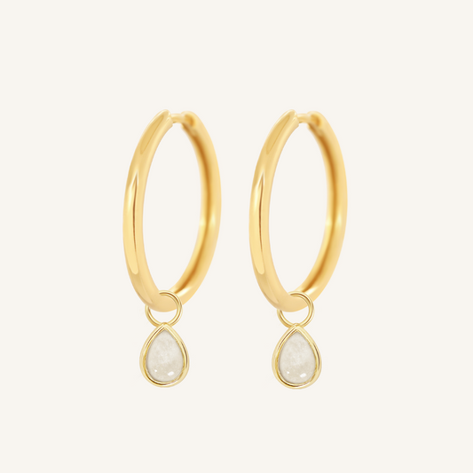 Moonstone Trove Charm Hoops