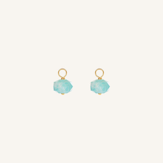 Opulent Amazonite Hoop Charm - Stone of Courage (Set of 2)