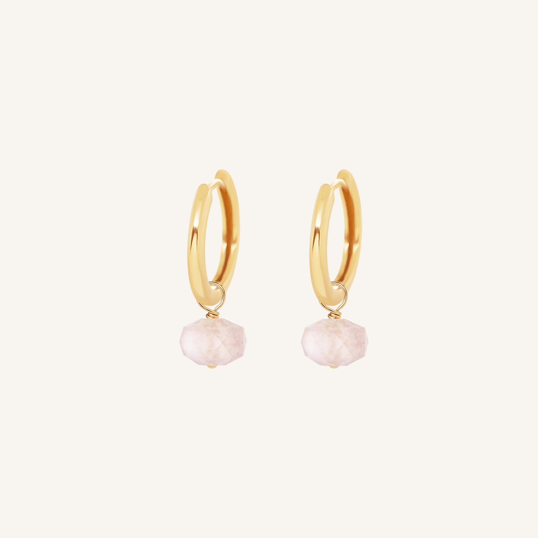 Opulent Morganite Plain Hoops - Stone of Joy