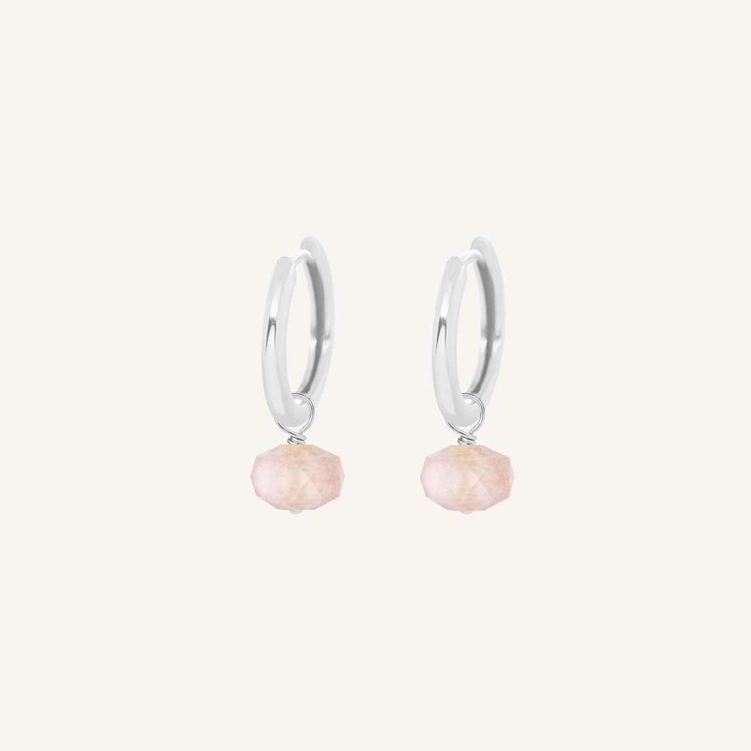 Opulent Morganite Plain Hoops - Stone of Joy