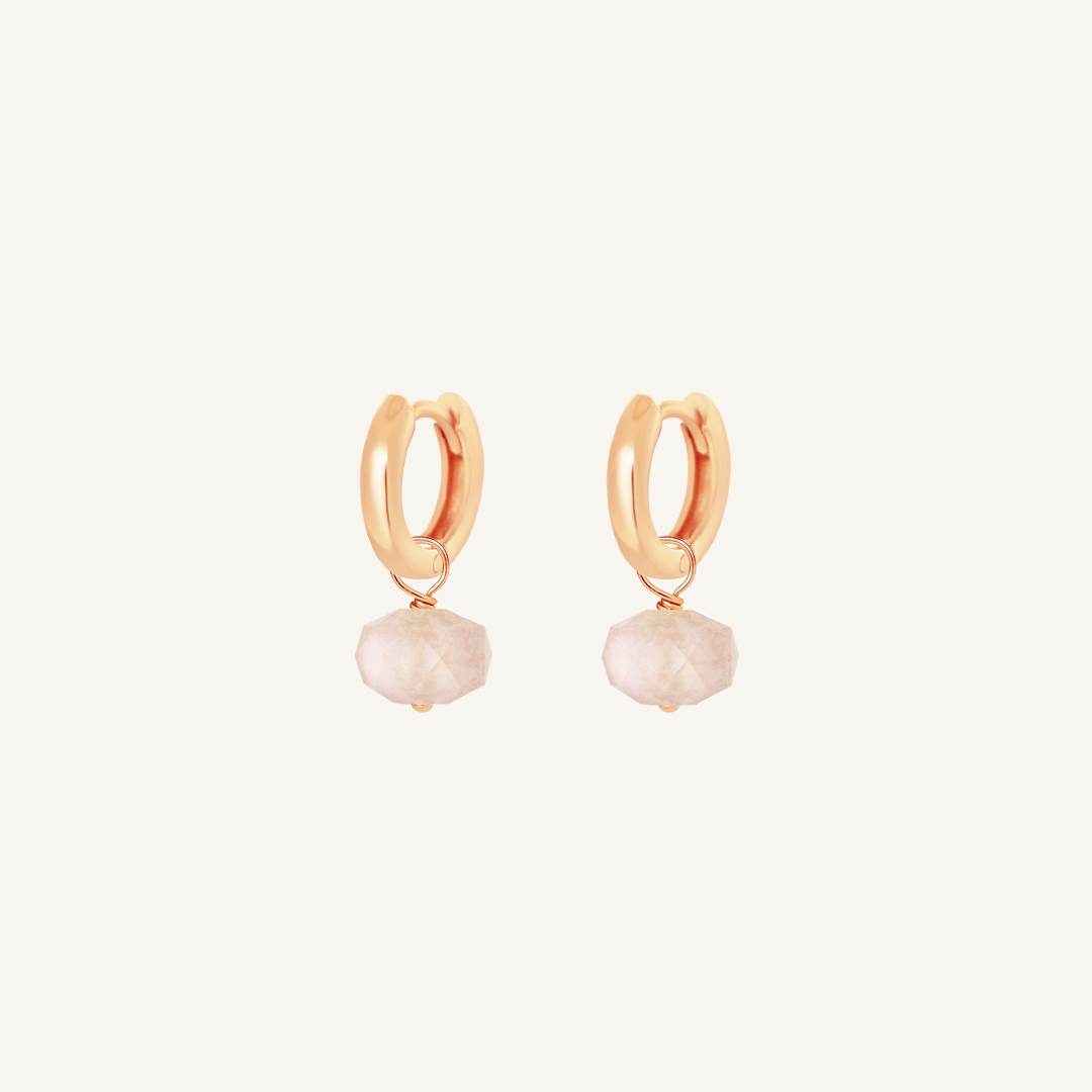 Opulent Morganite Plain Hoops - Stone of Joy