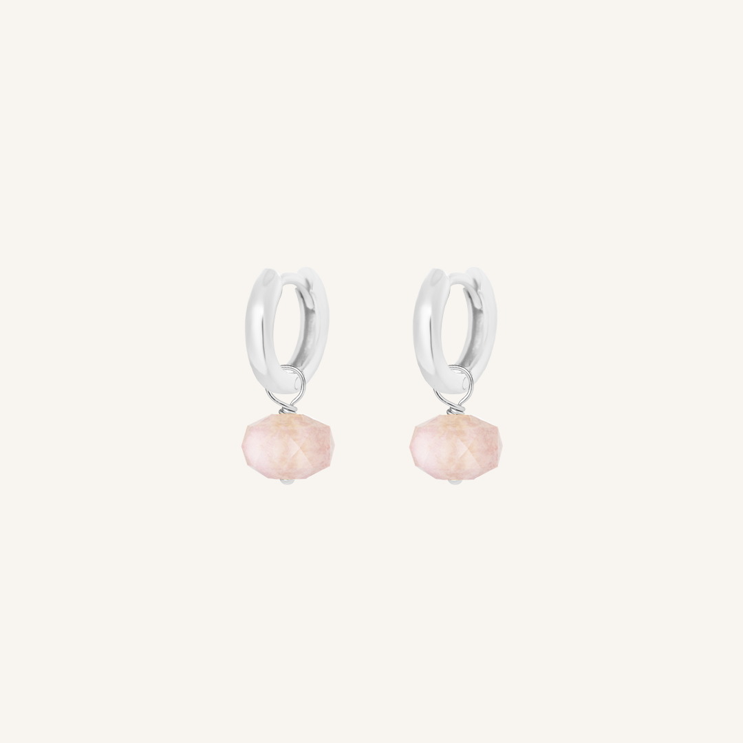 Opulent Morganite Plain Hoops - Stone of Joy