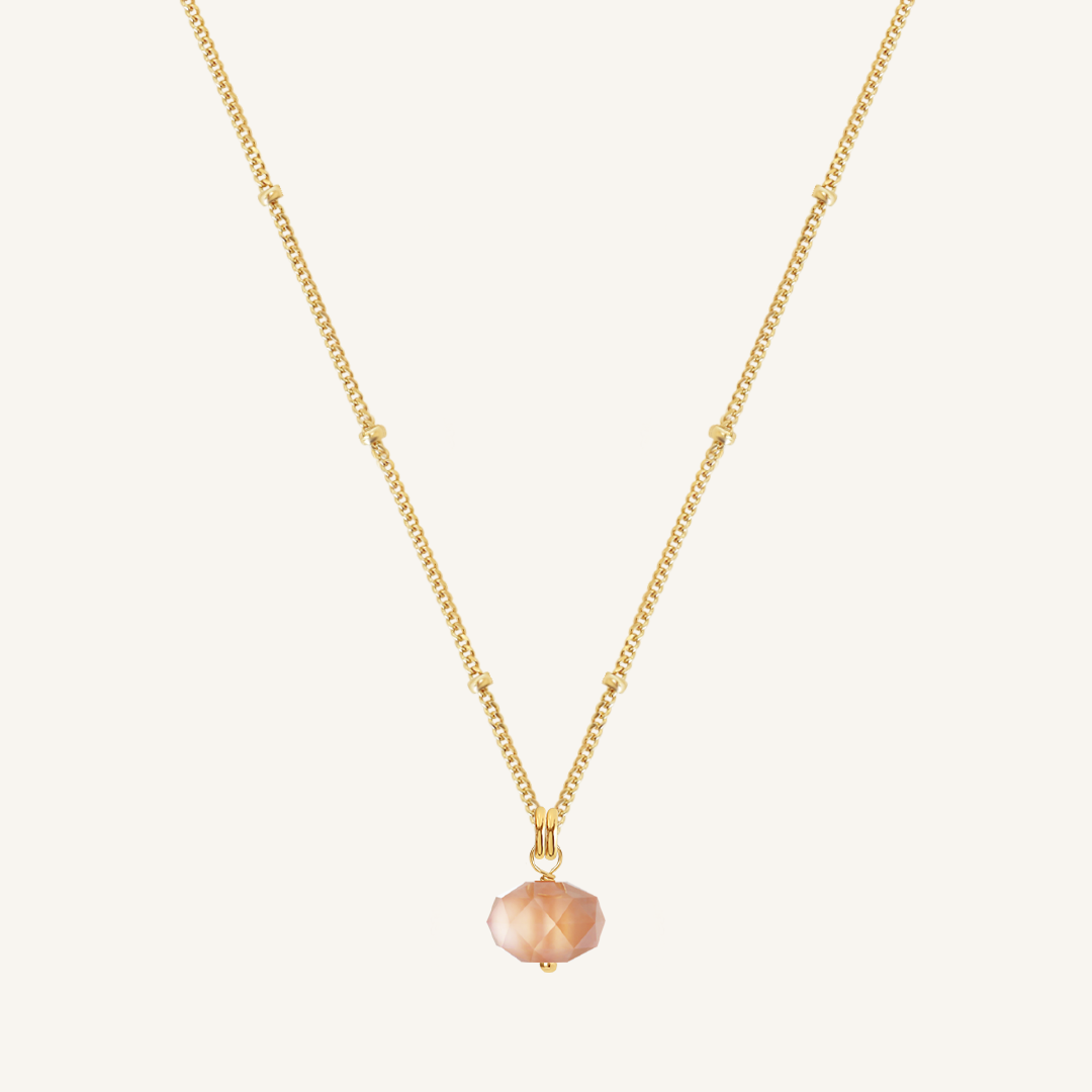 Opulent Orange Moonstone Necklace - Stone of Hope