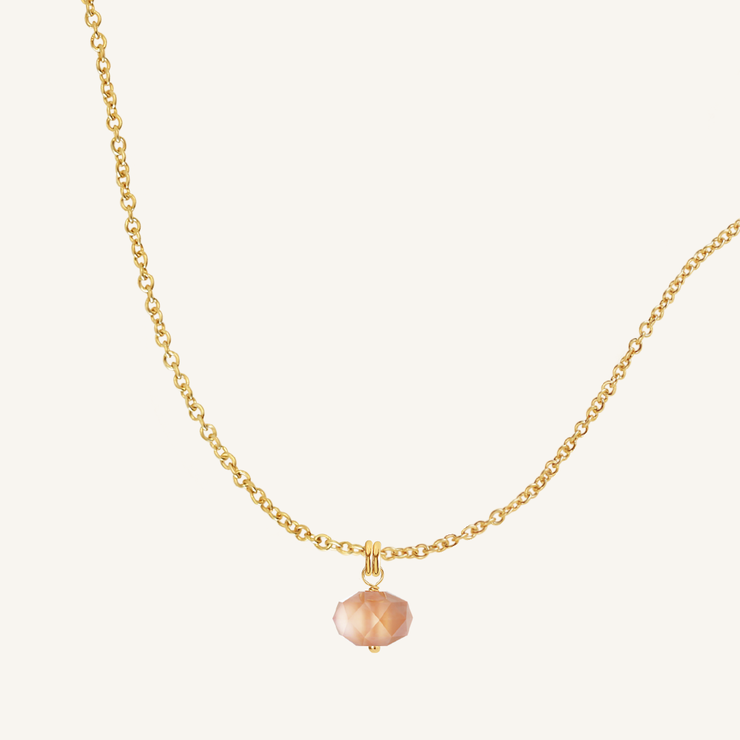 Opulent Orange Moonstone Necklace - Stone of Hope