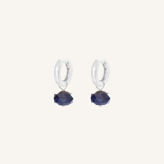 Opulent Sodalite Plain Hoops - Stone of Perspective