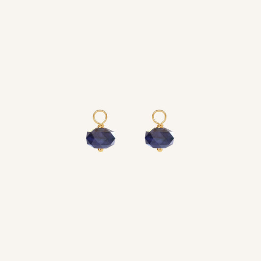 Opulent Sodalite Hoop Charm - Stone of Intuition (Set of 2)