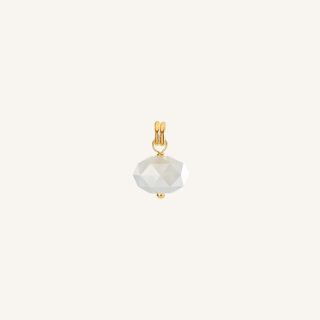 Opulent White Moonstone Charm - Stone of Hope