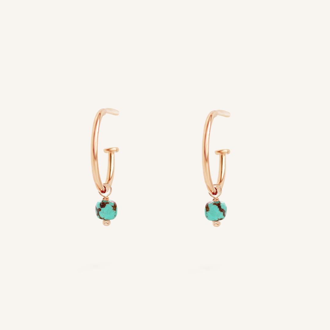 Olsen Turquoise Hoops - Stone of Protection