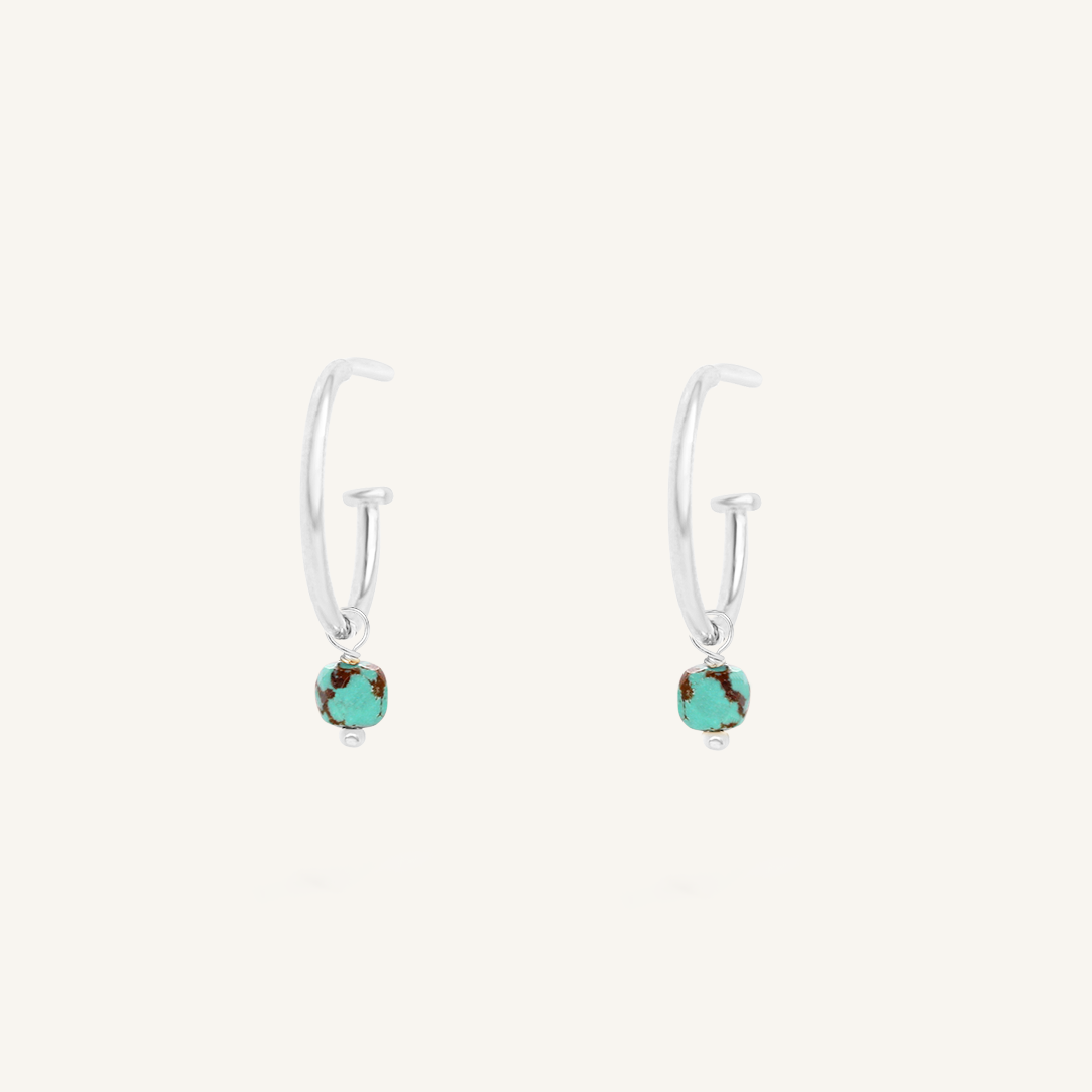 Olsen Turquoise Hoops - Stone of Protection