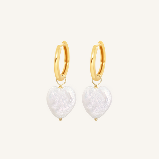 Heart Pearl Hoops - Stone of Potential