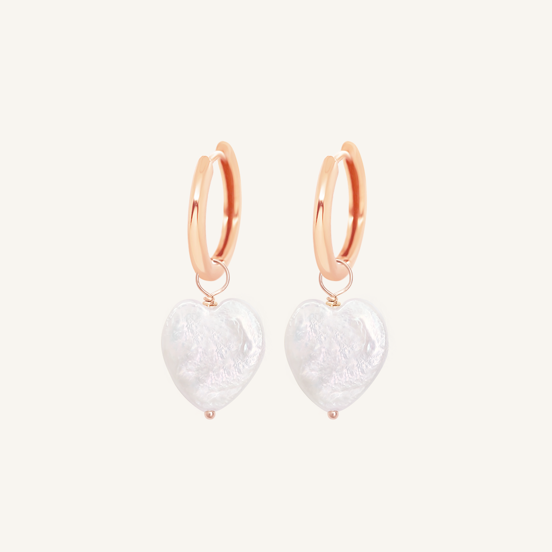 Heart Pearl Hoops - Stone of Potential