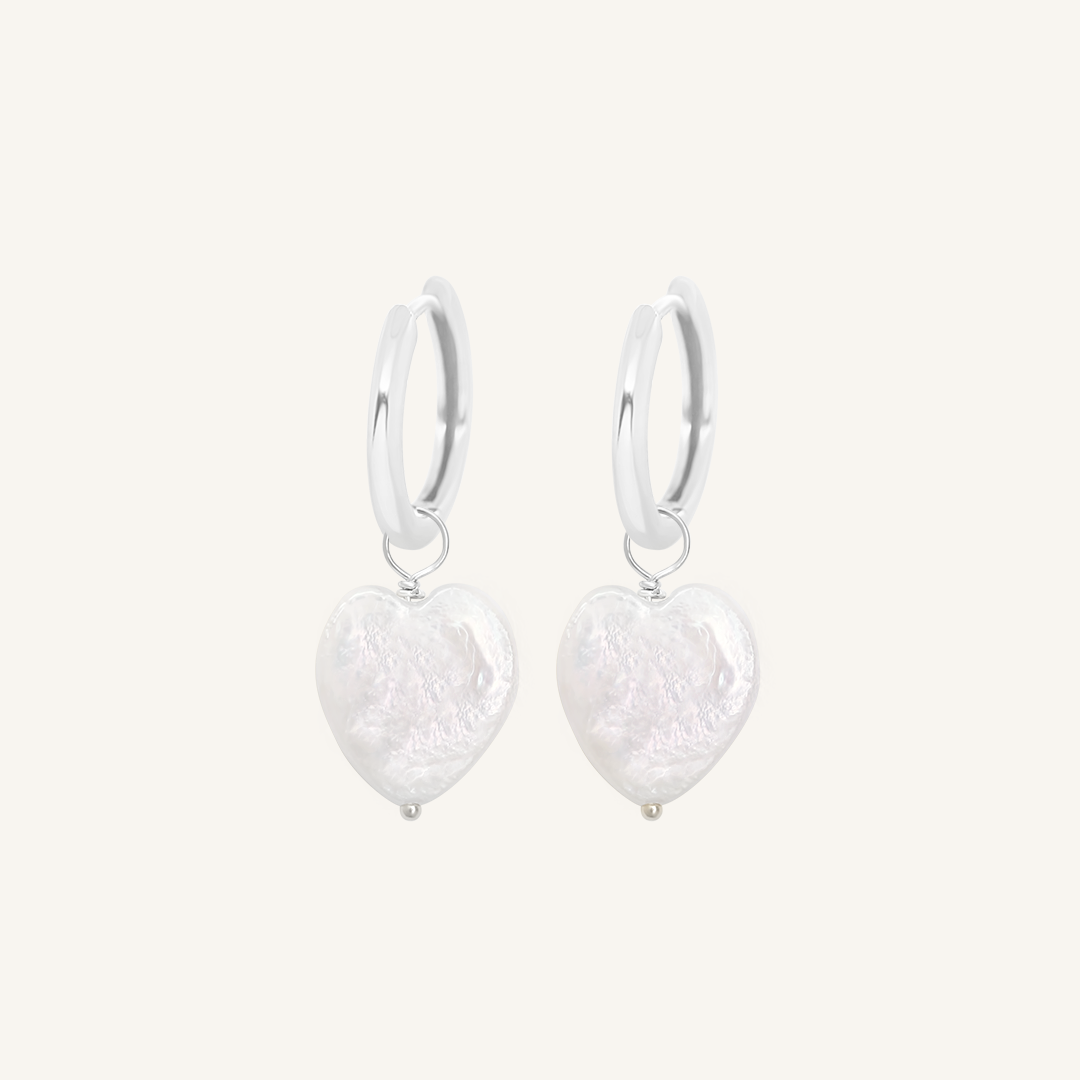 Heart Pearl Hoops - Stone of Potential