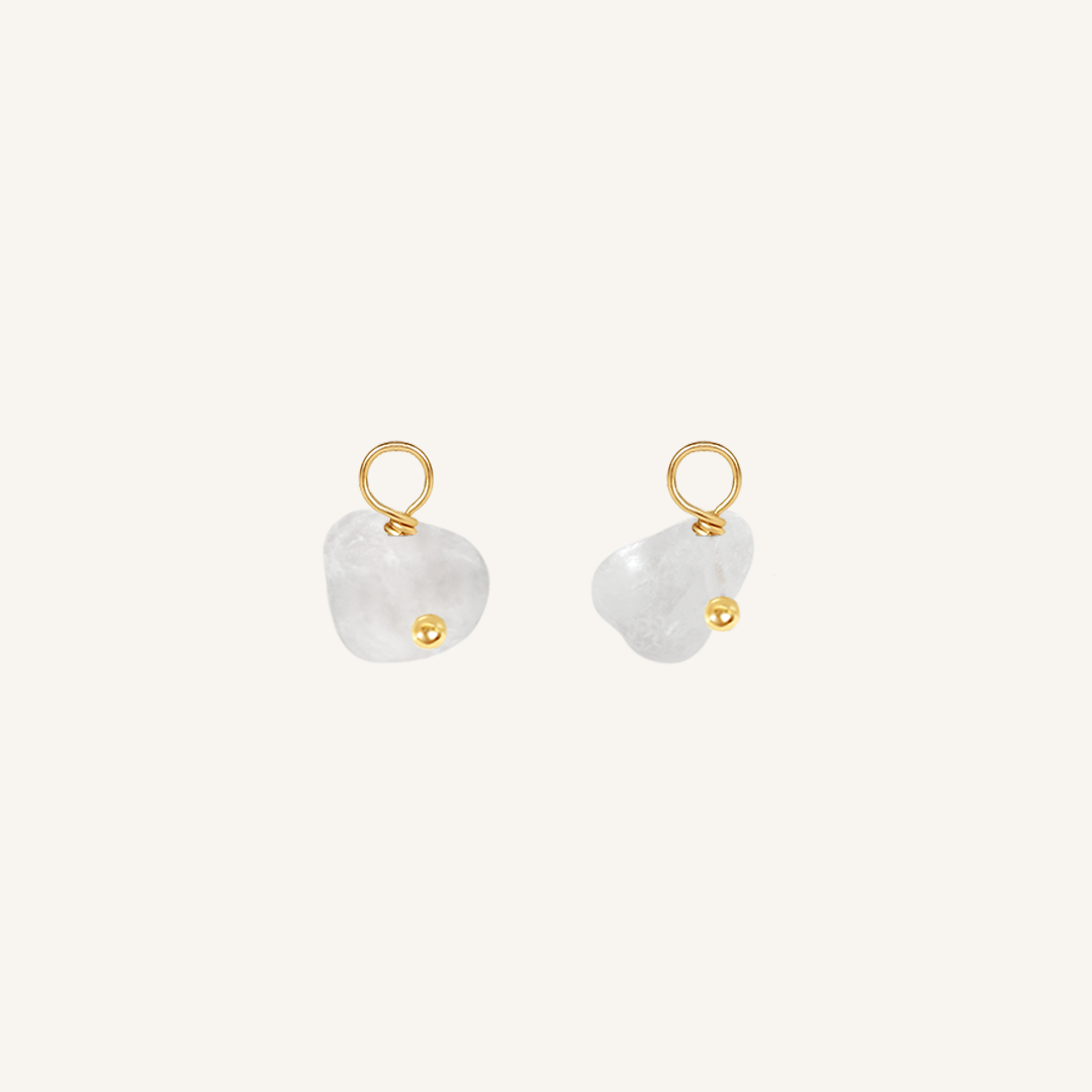 Quartz Chip Hoop Charm (Set of 2)