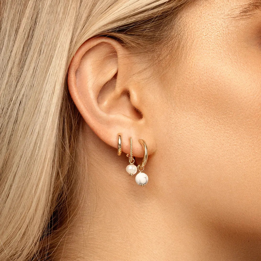 18ct White Gold Hoop Earrings  Cerrone Jewellers