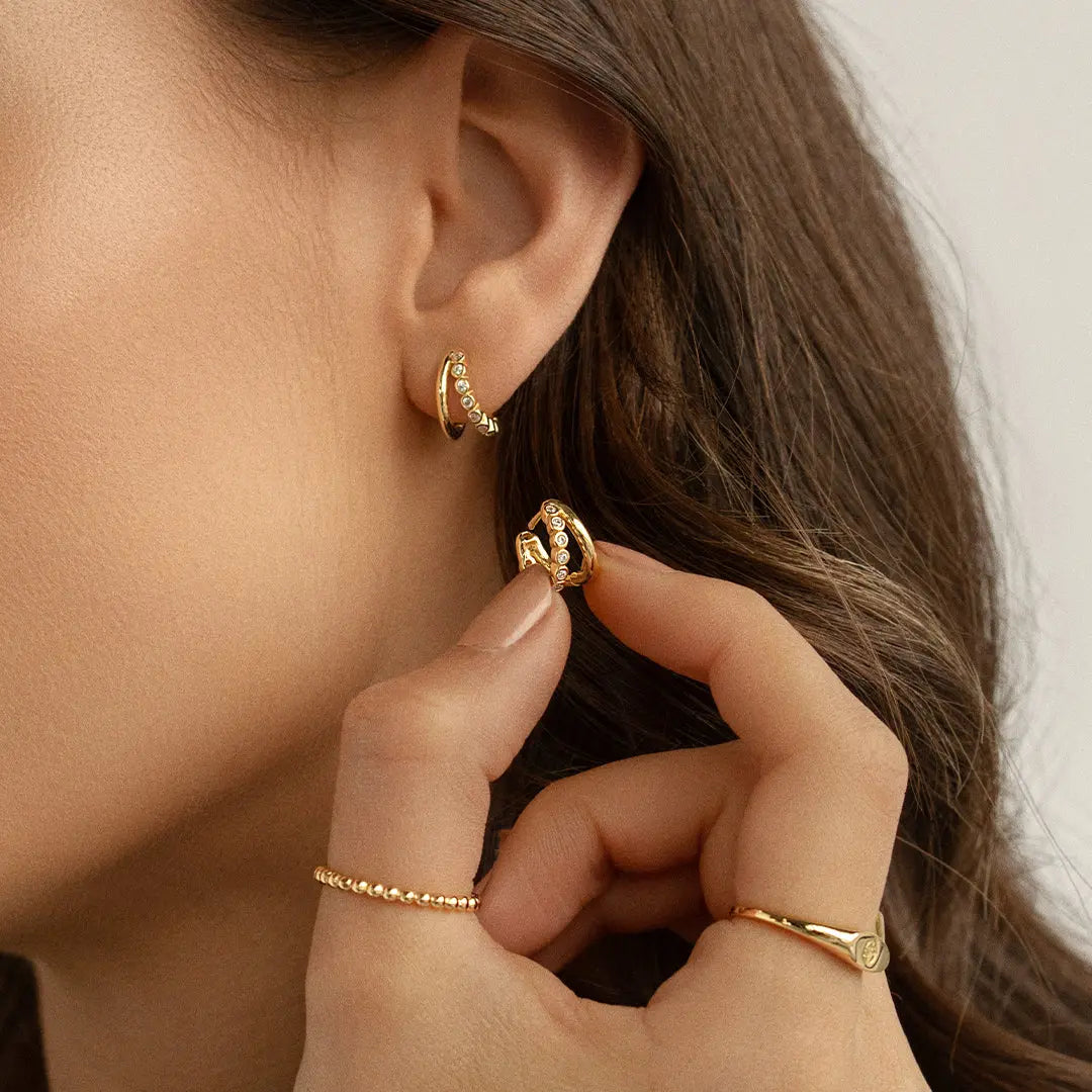 Kirstin Ash Detail Hoop Earrings - Gold | Mocha Australia