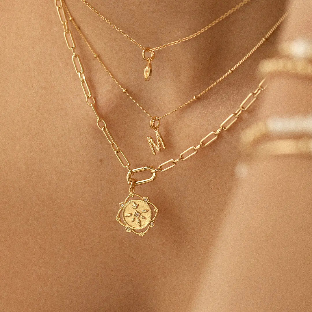 Gold bobble store chain necklace